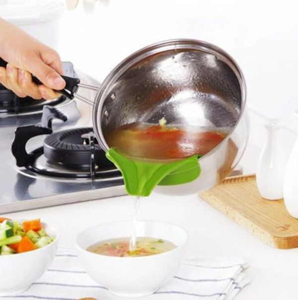 Silicone Kitchen Funnel for Cooking Pots
