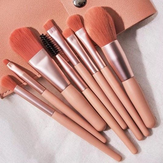 8pcs pink makeup brush set