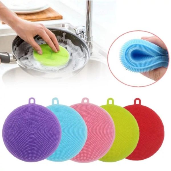 Silicone brush for washing dishes and vegetables